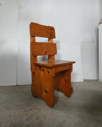 Sedia Rustica in Legno Massello Stile Taverna
