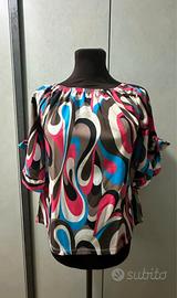🦋Blusa collo rotondo maniche corte/cotone/TU🦋