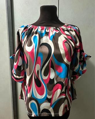 🦋Blusa collo rotondo maniche corte/cotone/TU🦋
