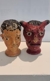 Coppia Marionette Burattini  fine ’800 