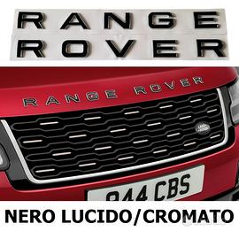 Logo Scritta Range Rover Nero Lucido/Cromato