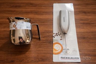 Set Montalatte Portatile  e Bollilatte in Acciaio