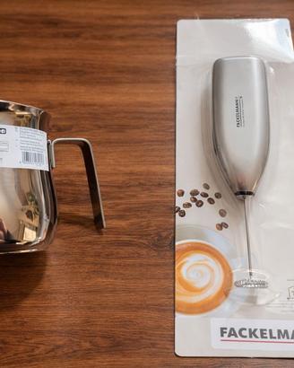 Set Montalatte Portatile  e Bollilatte in Acciaio