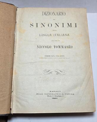 Libro Antico 1892 Dizionario Dei Sinonimi Tommaseo