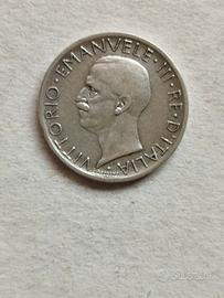 Moneta da 5 lire Italia Regno in argento 1927