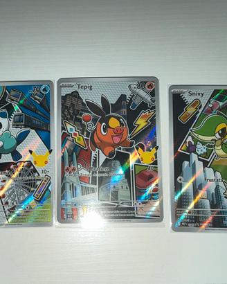Trio primi compagni Pokemon Snivy, Tepig, Oshawott