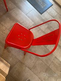 Sedie in Metallo Stile Industrial Rosse – Vintage