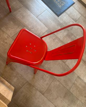 Sedie in Metallo Stile Industrial Rosse – Vintage