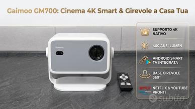 Proiettore GM700 4K Smart, 400ANSI, Auto focus