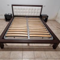 Letto matrimoniale in legno e rete matrimoniale