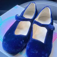 Ballerine velluto blue bambina