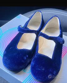 Ballerine velluto blue bambina