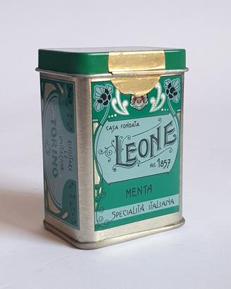Scatola pubblicitaria vintage pastiglie Leone