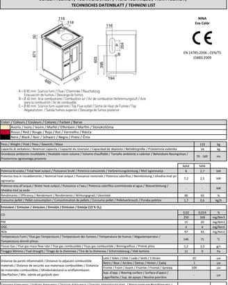 Stufa a pellet Eva Calòr Nina 8 kw
