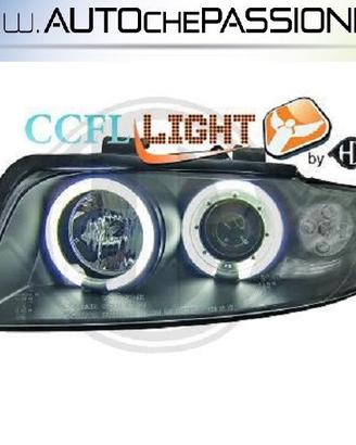 Fanali Fari ant. angel eyes CCFL neri AUDI A4 8E