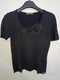 Maglietta da donna blu scuro