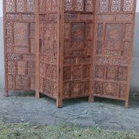 PARAVENTO IN TEAK INTARSIATO