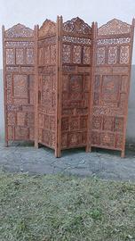 PARAVENTO IN TEAK INTARSIATO