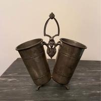 Portagrissini in peltro - vintage