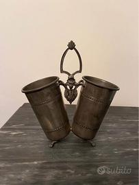 Portagrissini in peltro - vintage