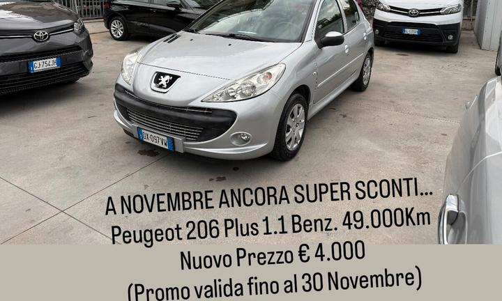 206 PLUS 1.1 BENZINA 60CV 07/2009-SOLI 49.000KM