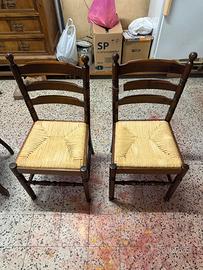 4 sedie noce paglia Vienna rustico