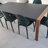 tavolo in alluminio e vetro 