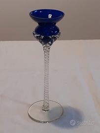 Candelabro in vetro soffiato porta candele