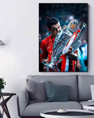 Quadro Tela Cristiano Ronaldo Bacio Champions