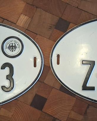 Coppia targhe d'epoca tedesche