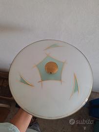 Lampadario/Plafoniera Vintage in Vetro e Ottone