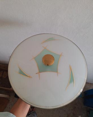 Lampadario/Plafoniera Vintage in Vetro e Ottone