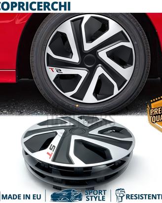 4 Copricerchi per CHEVROLET 14'' Silver e Nere ST