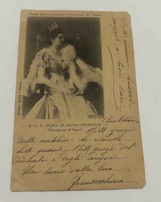 CARTOLINA S. A. R. ELENA DI SAVOIA- PETROVICH PRIN