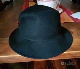 Fedora nero in pura lana 100%
