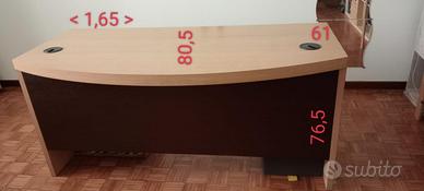 Scrivania da ufficio curva in LEGNO MASSELLO
