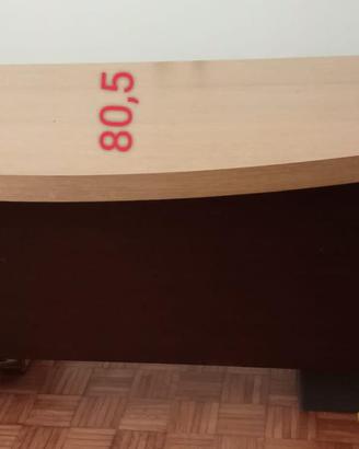 Scrivania da ufficio curva in LEGNO MASSELLO