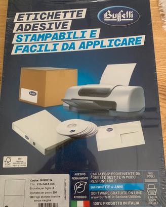 Etichette adesive buffetti A4