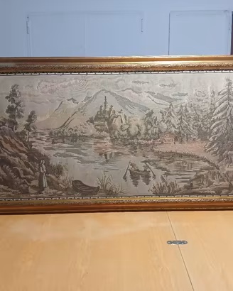Arazzo Vintage Quadro con Cornice Dorata Lavorata