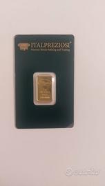 Lingotto 5grammi oro 24karati puro 999.9