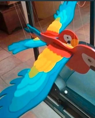 Giostrina da appendere pappagalli legno decorato