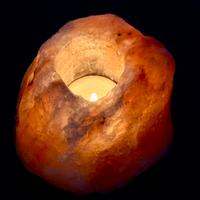 Porta candela in cristallo di sale himalaya