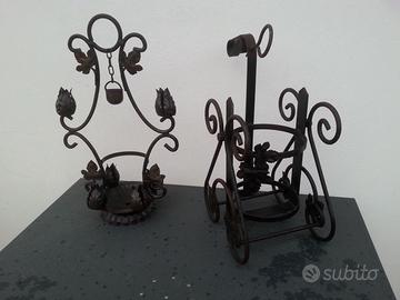 Espositore portabottiglie versatore ferro battuto