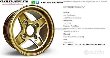 Cerchi LF 7x 13 8x 13 Lancia Fulvia stellone
