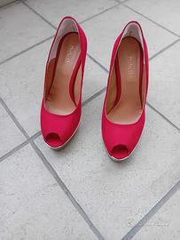 Scarpe rosse bellissime n. 37 camoscio-con plateau