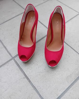 Scarpe rosse bellissime n. 37 camoscio-con plateau