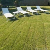 Sedie a sdraio in tessuto e struttura in alluminio