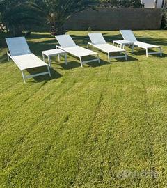 Sedie a sdraio in tessuto e struttura in alluminio