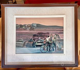 Quadro con cornice marrone