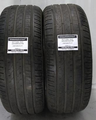 2 PNEUMATICI USATI 225/45R18 91W CINTURATO P7 PIRE